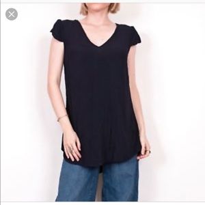 Anthropologie Maeve Blue Draped Tunic Blouse Sz 6